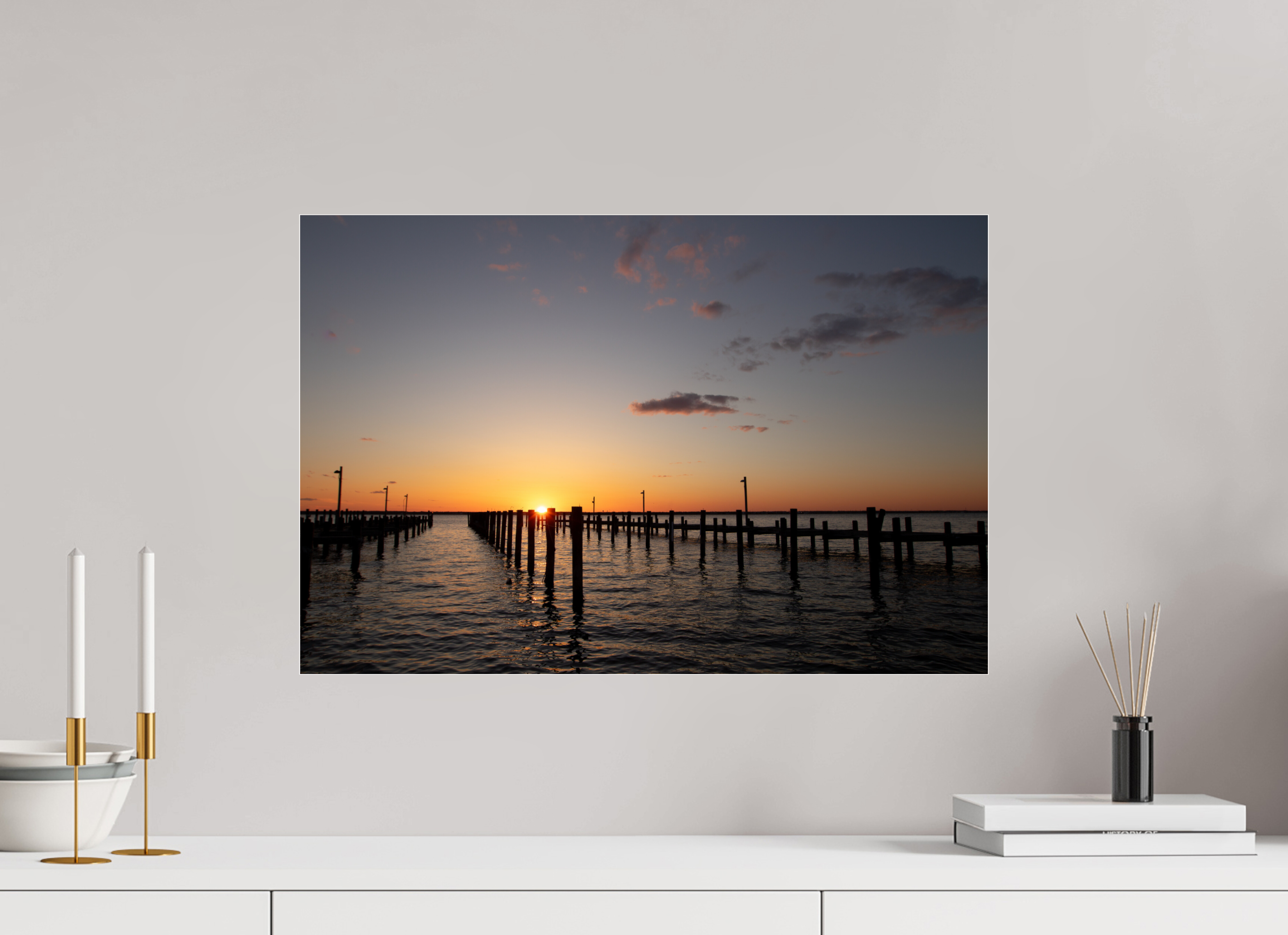 60 x 40 cm, Photo Print Under Acrylic Glass Sunset