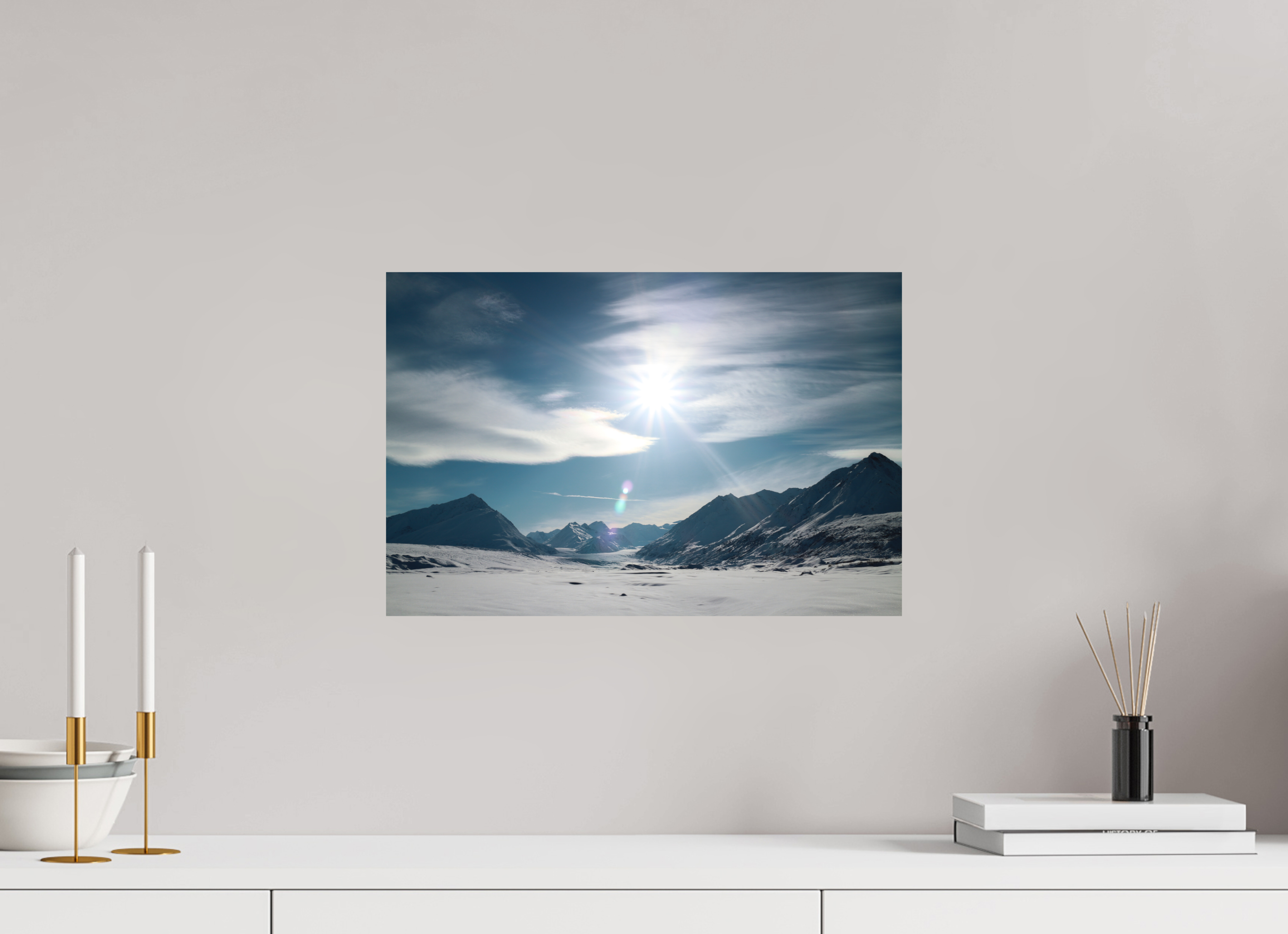 45 x 30 cm, Print on Aluminum Dibond Alaskan Mountain Pass